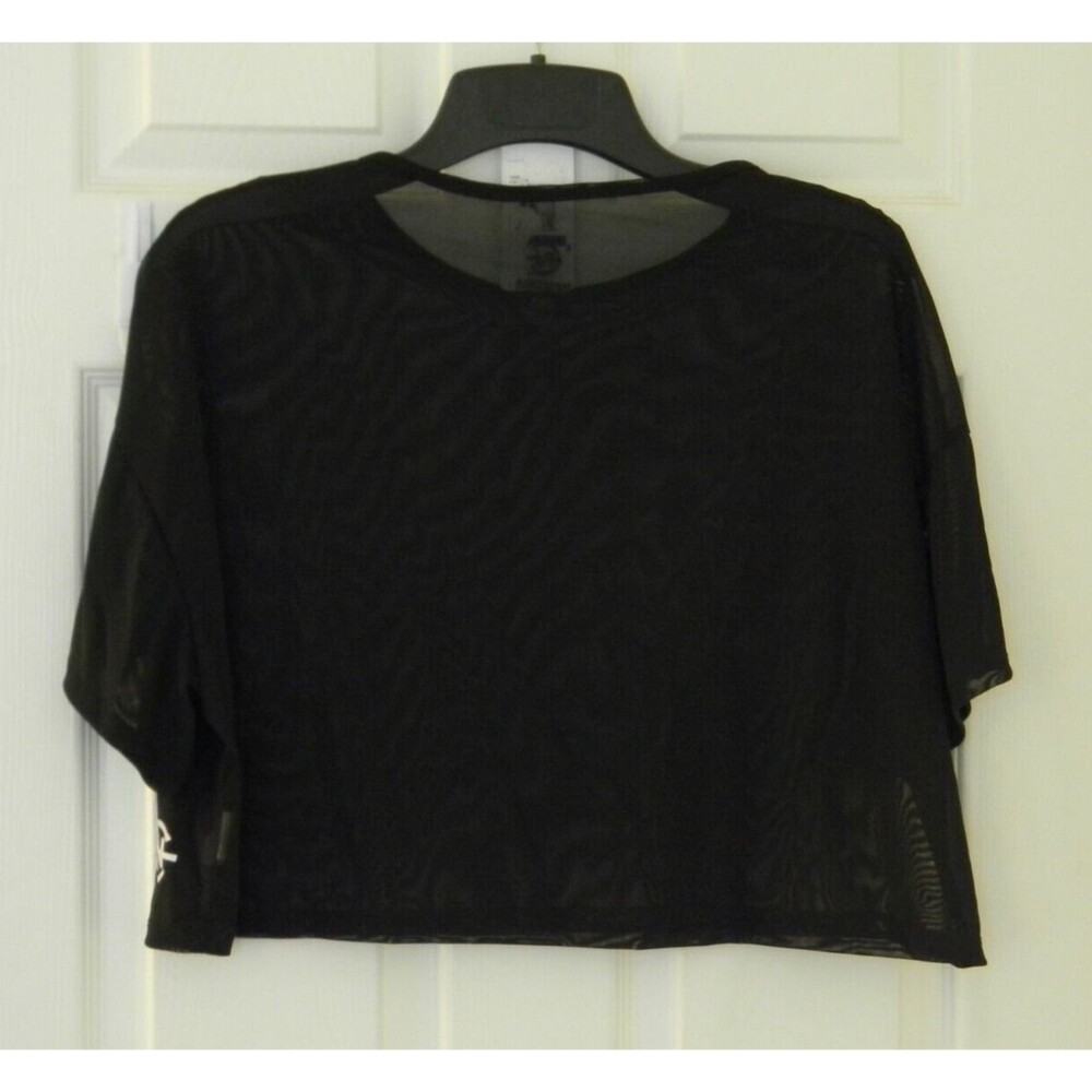 Nautica Competition Black Mesh Top Cropped Cover Up XL NWOT - Picture 2 of 4